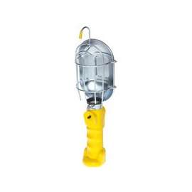 PowerZone ORTL010625 Work Light with Metal Guard and Single Outlet, 12 A, 25 ft L Cord, Yellow