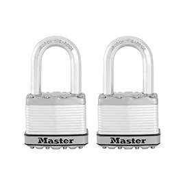 Master Lock Magnum Series M5XTLF Padlock, Keyed Alike Key, 3/8 in Dia Shackle, 1-1/2 in H Shackle, Boron Carbide Shackle