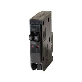 Square D QO QO2020CP Circuit Breaker, Mini, Tandem, 20 A, 1 -Pole, 120/240 V, Plug Mounting, Black