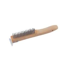 ProSource TGE-WB416 Wire Brush with Scraper, 1-3/4 in L Trim, Zinc Bristle, 3/4 in W Brush, 10-1/4 in OAL