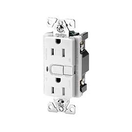 Eaton Wiring Devices 9566TRSWS GFCI Duplex Receptacle, 2 -Pole, 15 A, 125 V, Back, Side Wiring, NEMA: 5-15R, White