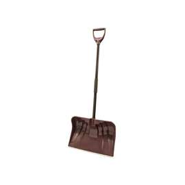 RUGG 36PW-S Snow Shovel, 20 in W Blade, Combo Blade, Polyethylene Blade, Steel Handle, Merlot