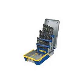 29-pc Black and Gold Metal Index Drill Bit Sets, 1/16 in - 1/2 in Cut Dia.