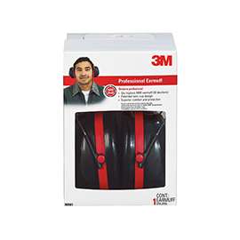 3M Pro Series 7100107419 Ear Muffs, 30 dB NRR, Black/Red
