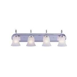 Boston Harbor RF-V-027-CH-3L Vanity Light Fixture, 60 W, 4-Lamp, A19 or CFL Lamp, Steel Fixture, Chrome Fixture