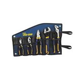 5-pc ProPlier Set, Slip Joint, Lineman Plier, Adj. Wrench, Groove Joint,Tray,Bag