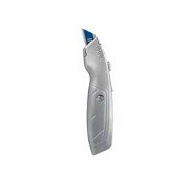 Standard Retractable Knives, 8.75 in, Trapezoid Bi-Metal Blade, Aluminum, Silver