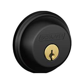 Schlage B60622 Deadbolt, Matte, 2-3/8 x 2-3/4 in Backset, C Keyway