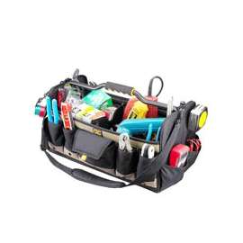 CLC Tool Works Series 1579 Open Top Tool Bag, 11 in W, 11 in D, 20 in H, 27-Pocket, Polyester, Black