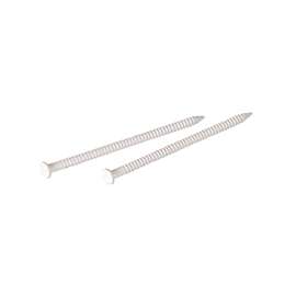 HILLMAN 532661 Panel Nail, 1 in L, Steel, Tempered, Flat Head, Ring Shank, White, 1.5 oz
