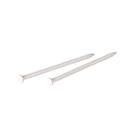 HILLMAN 532662 Panel Nail, 1-5/8 in L, Steel, Tempered, Flat Head, Ring Shank, White, 1.5 oz
