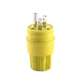 Eaton Wiring Devices 14W47-K Electrical Plug, 2 -Pole, 15 A, 125 V, IP66, NEMA: NEMA 5-15, Yellow