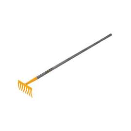 TRUE TEMPER KGRM Kid's Garden Rake, 3-1/4 in L Head, 7-1/2 in W Head, 7 -Tine, Steel Head, 42 in L Handle