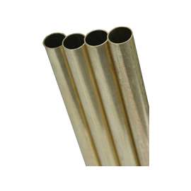 K & S 8135 Decorative Metal Tube, Round, 12 in L, 3/8 in Dia, 0.014 in Wall, Brass