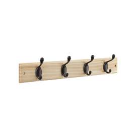 National Hardware B8170 S827-139 Hook Rail, 4-Hook, Wood, Oil-Rubbed Bronze