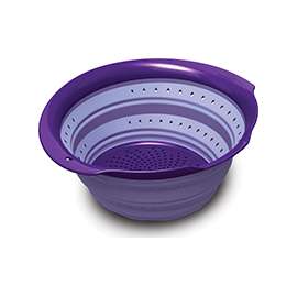 Robinson 41054 Collapsible Colander, 6 qt Capacity, Polypropylene/Thermoplastic Rubber