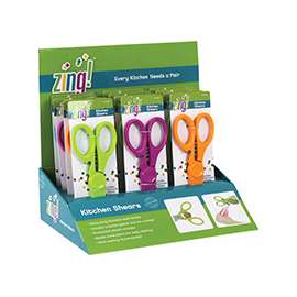 Oneida 93175 Kitchen Shear Display, 7 in L Blade, Soft-Grip Handle, Assorted