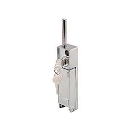 Prime-Line U 9997 Patio Door Lock, Different Key, Die-Cast Aluminum, Aluminum, 3/16, 1/8, 1/4 in Thick Door