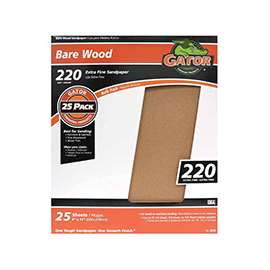 Gator 3272 Sanding Sheet, 11 in L, 9 in W, 220 Grit, Garnet Abrasive