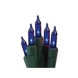 Hometown Holidays U10E406E Light Set, Christmas, 120 V, 4.8 W, 50-Lamp, LED Lamp, Blue Lamp, 13.58 ft L