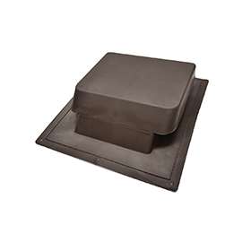 Master Flow IR612BR Roof Louver, 17-1/2 in L, 18-1/2 in W, Resin, Brown, Roof Installation