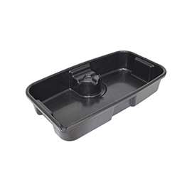FloTool Super-Duty 05080 Oil Drain Pan, 11 qt Capacity, Rectangular, Plastic, Black