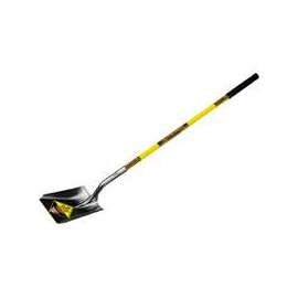 Structron 49732 Square Point Shovel, 9-1/2 in W Blade, 14 ga Gauge, Carbon Spring Steel Blade, Fiberglass Handle