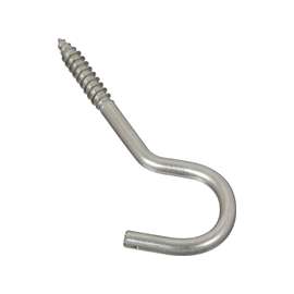 National Hardware 2153BC Series N220-814 Screw Hook, 1/4 in Opening, 4-1/4 in L, Stainless Steel, Zinc