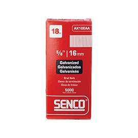 SENCO AX10EAA Nail, 5/8 in L, 18 Gauge, Steel, Electro-Galvanized, Brad, Medium Head, Smooth Shank