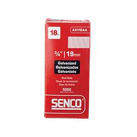 SENCO AX11EAA Nail, 3/4 in L, 18 Gauge, Steel, Electro-Galvanized, Brad, Medium Head, Smooth Shank