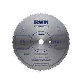 IRWIN 11440 Circular Saw Blade, 7-1/4 in Dia, Steel Cutting Edge, 5/8 in Arbor, HCS