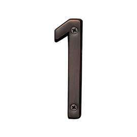 HY-KO Prestige Series BR-42OWB/1 House Number, Character: 1, 4 in H Character, Bronze Character, Solid Brass