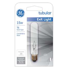 GE 15W CLR Exit Bulb