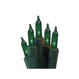 Hometown Holidays U10E406F Light Set, Christmas, 120 V, 4.8 W, 50-Lamp, LED Lamp, Green Lamp, 13.58 ft L
