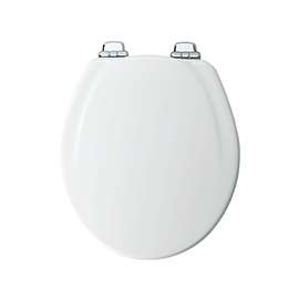 Mayfair 30CHSL-000 Toilet Seat, Round, Molded Wood, White, Sta-Tite Hinge