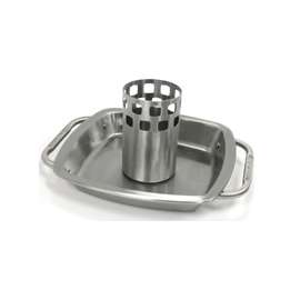 Broil King Imperial Series 69133 Chicken Roaster, Stainless Steel, 8 in L, 8 in W, 3 in H, Oversized Handle