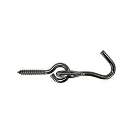 ProSource LR-404S-PS Hammock Hook, 1-1/4 in Opening, Stainless Steel, Silver, Stainless Steel