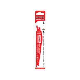 Diablo DS0614BGP5 Reciprocating Saw Blade, 6 in L, 8/14 TPI