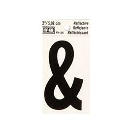 HY-KO RV-25/. Reflective Sign, Character: ., 2 in H Character, Black Character, Silver Background, Vinyl