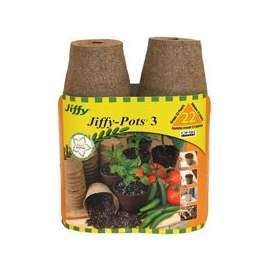Jiffy JP322 22X3 Round Jiffy Peat Pots, Canadian Sphagnum Peat Moss/Wood Pulp