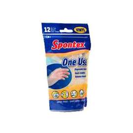 SPONTEX 76191 Seamless Disposable Gloves, One-Size, Latex, Powdered, Opaque Cream