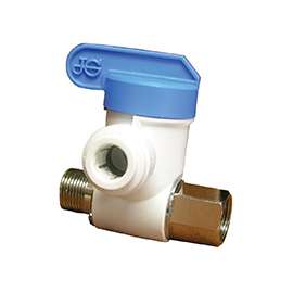 John Guest ASVPP1LF Adapter Valve, 3/8 x 3/8 x 1/4 in Connection, Male Compression x Female Compression x Tube