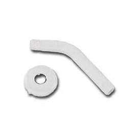 Boston Harbor B1140WH Shower Arm with Flange, 1/2-14 NPT in Connection, Threaded, 7 in L, Plastic