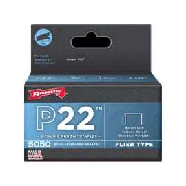 Arrow P22 Series 224 Flat Crown Staple, 7/16 in W Crown, 1/4 in L Leg