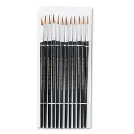 Artist Brush, Size 6, Camel Hair, Round, 12/Pack