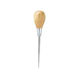 GENERAL 818 Scratch Awl, 3-1/2 in L Shank, 6-1/2 in OAL, Fluted Handle, Hardwood Handle, Steel Shank