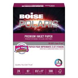 POLARIS Premium Inkjet Paper, 97 Bright, 24lb, 8.5 x 11, White, 500/Ream