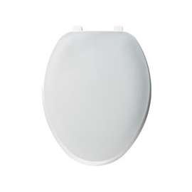 BEMIS 170-000 Toilet Seat, Elongated, Plastic, White, Top-Tite Hinge