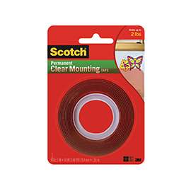 Scotch 4010 Mounting Tape, 60 in L, 1 in W, Clear