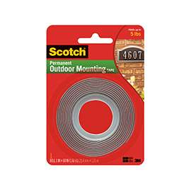 Scotch 4011 Mounting Tape, 60 in L, 1 in W, Gray